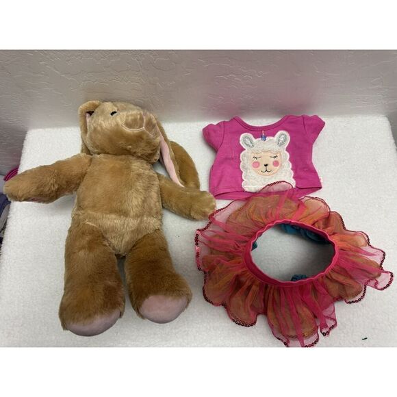 Build-A-Bear Brown Bunny Wearing Dress Stuffed Toy - Picture 3 of 8